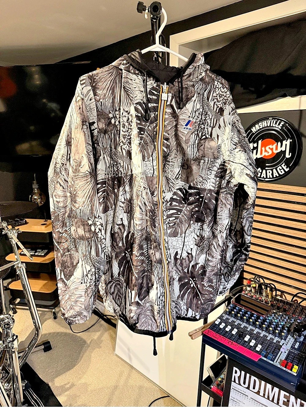 K-Way Men's Floral Windbreaker in Black & Gray reversible never worn got from Kw